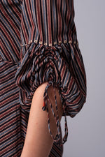 Load image into Gallery viewer, Stripe Symphony ajrakh Wrap dress
