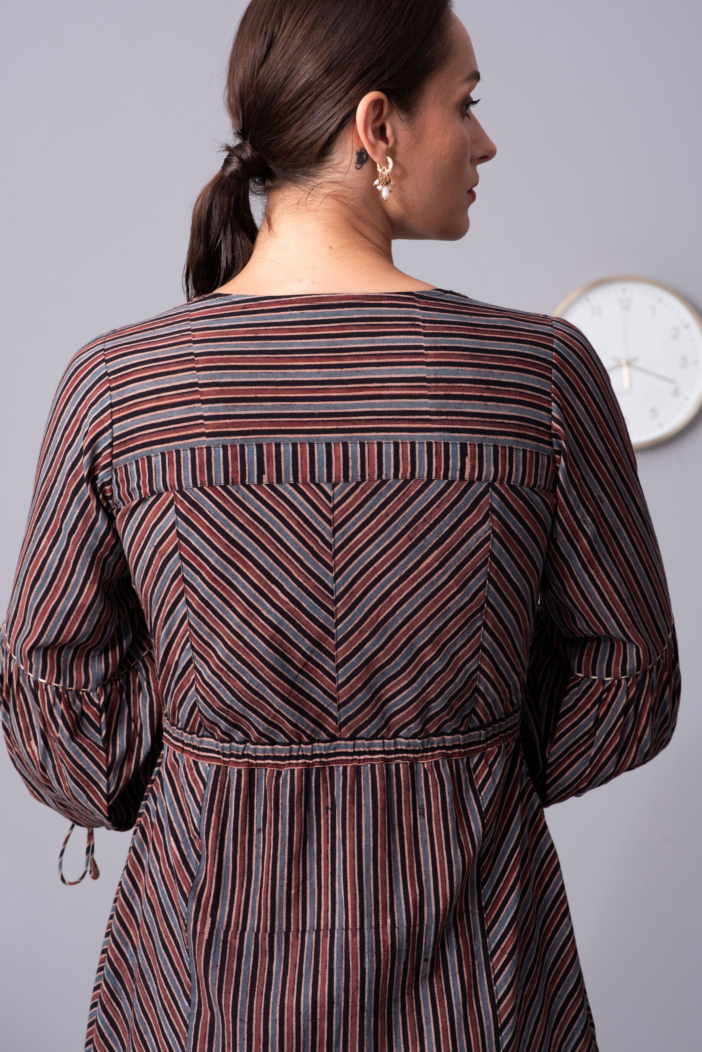 Stripe Symphony ajrakh Wrap dress