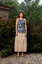 Load image into Gallery viewer, The Neel-Tara Smocked Peplum with Sandstone with Cotton Skirt