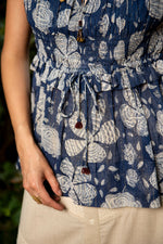 Load image into Gallery viewer, The Neel-Tara Smocked Peplum with Sandstone with Cotton Skirt