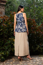 Load image into Gallery viewer, The Neel-Tara Smocked Peplum with Sandstone with Cotton Skirt