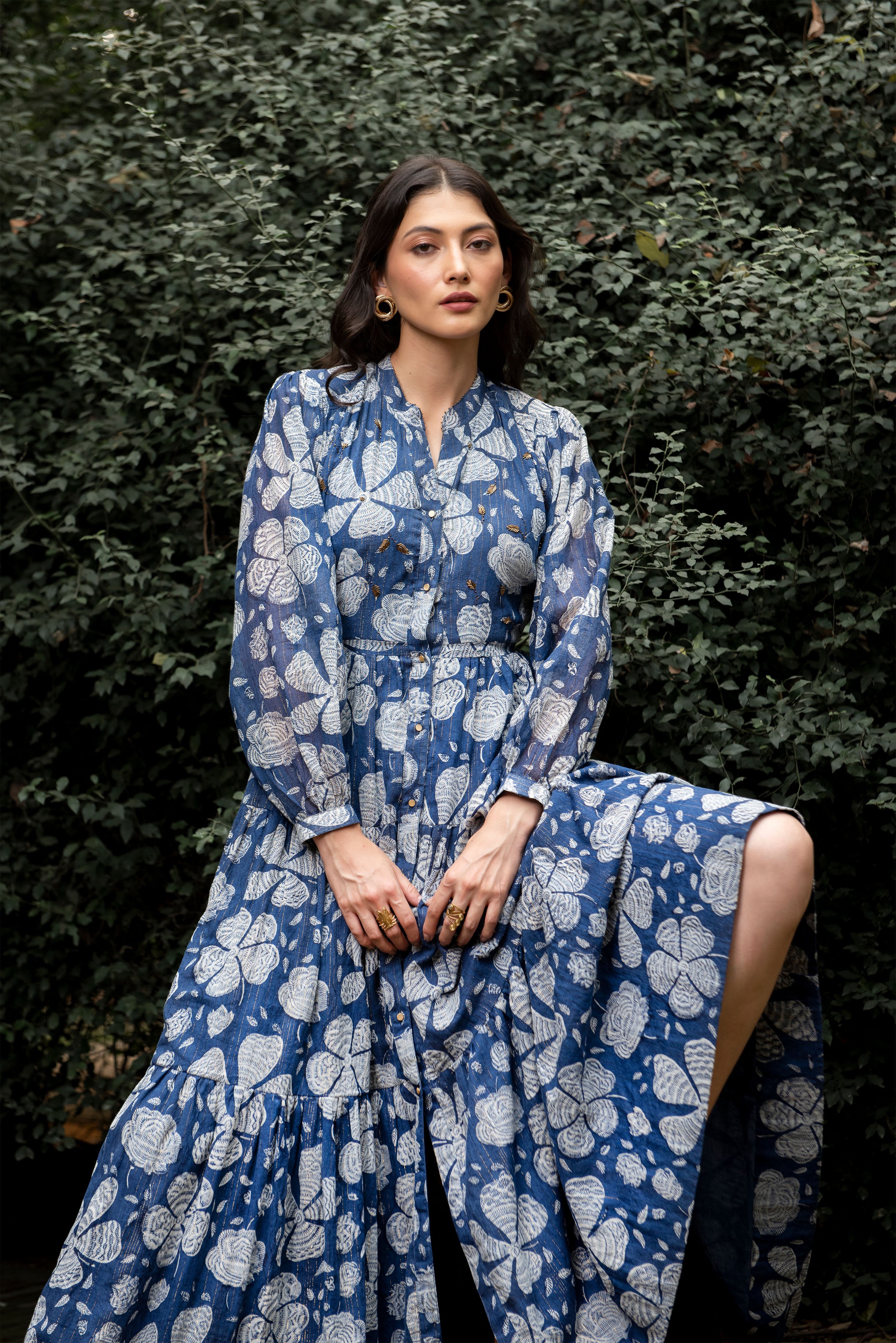 The Neelambar Gilded Tier Dress