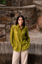 Load image into Gallery viewer, The Verdant Shahzadi Chanderi Shirt