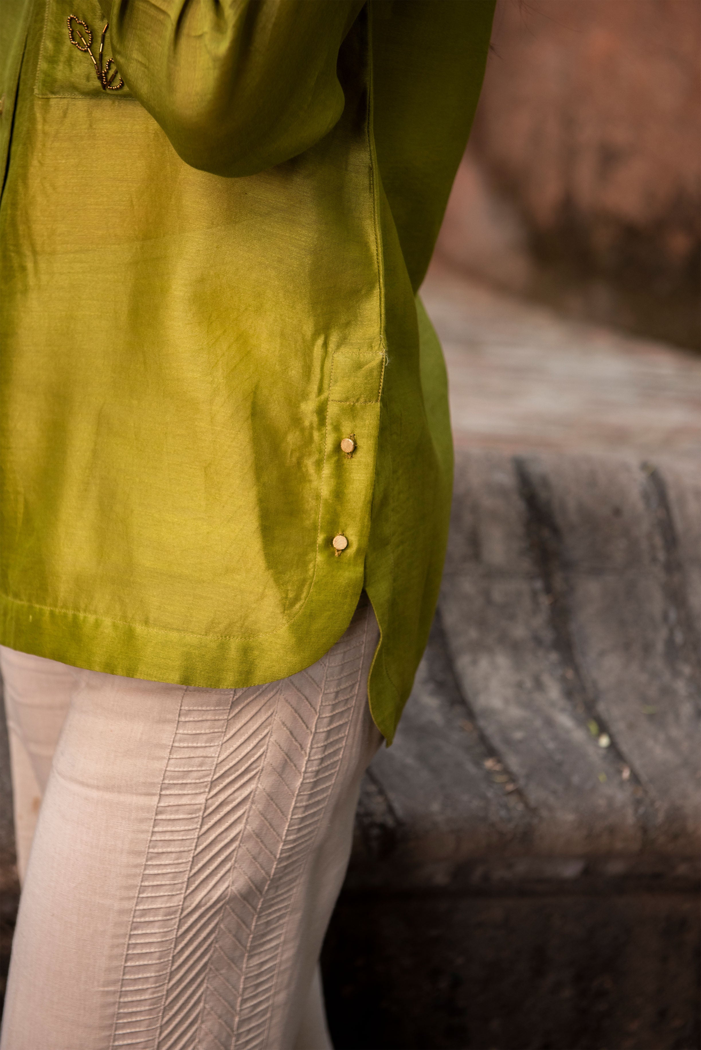 The Verdant Shahzadi Chanderi Shirt